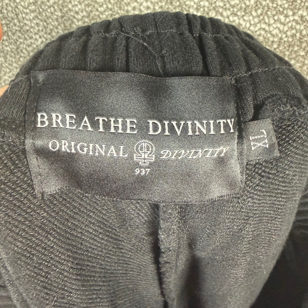 Breathe Divinity Graphic Sweatpants Mens XL Black Purple Gothic Cyber Sigilism - Picture 3 of 10